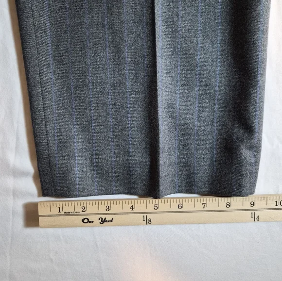Talbots Petites Grey Blue Pinstripe Wool Blend Dress Pants Slacks Size 18P - Picture 6 of 10